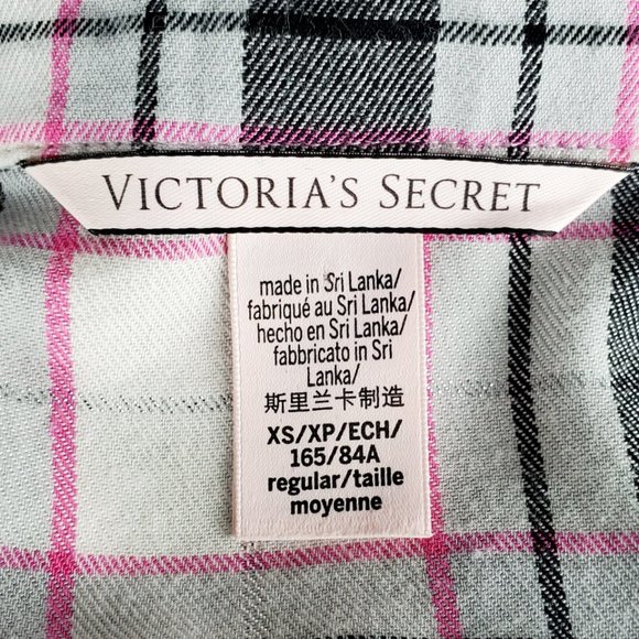 Victoria's Secret Pajama Plaid Flannel Button Down Sleep Shirt Women's XS - Picture 9 of 12